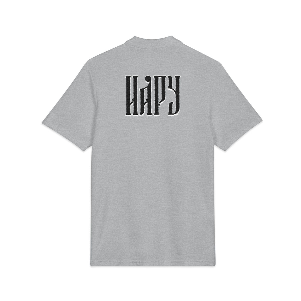 Embroidered 'Hazy' Graphic Polo Shirt — Classic Pique Polo with Back Logo