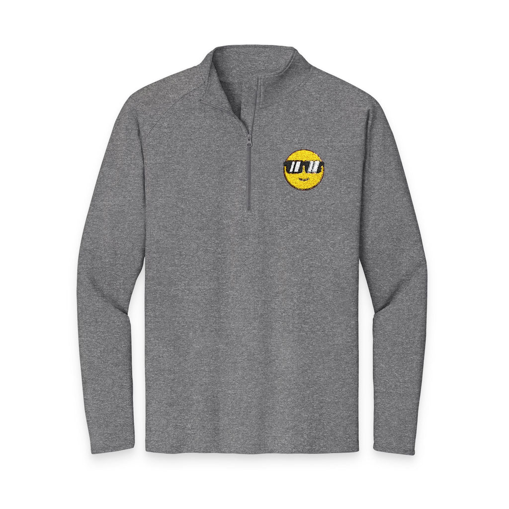 Embroidered ‘I Do’ Smiley Quarter-Zip Pullover