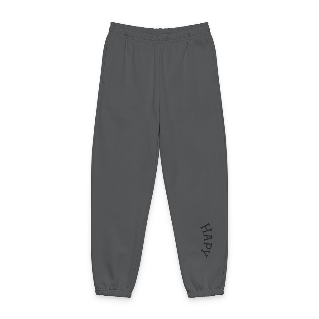 Sweatpants — 'HAPPY' Minimalist Joggers (Neutral Cozy Lounge Pants)