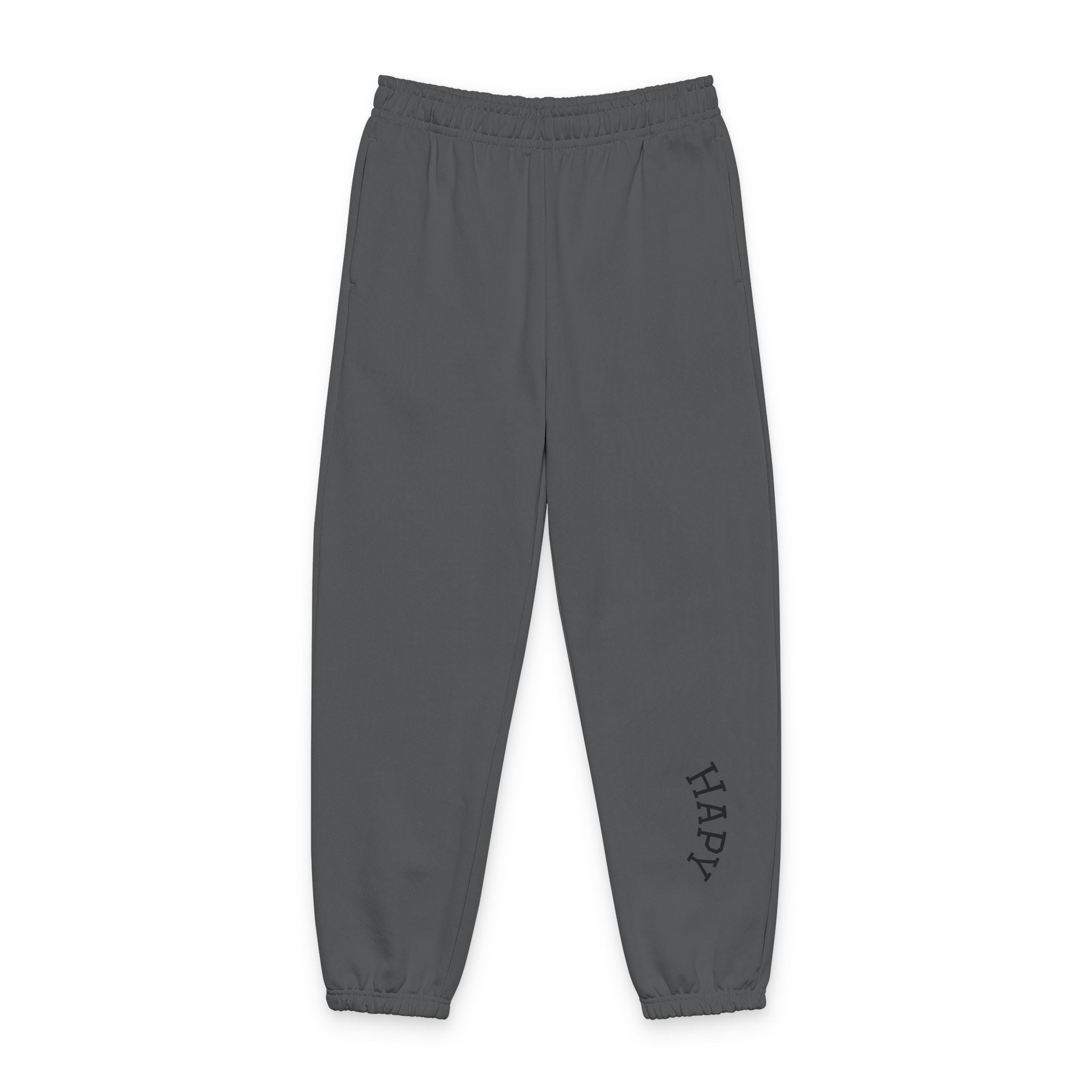 Sweatpants — 'HAPPY' Minimalist Joggers (Neutral Cozy Lounge Pants)