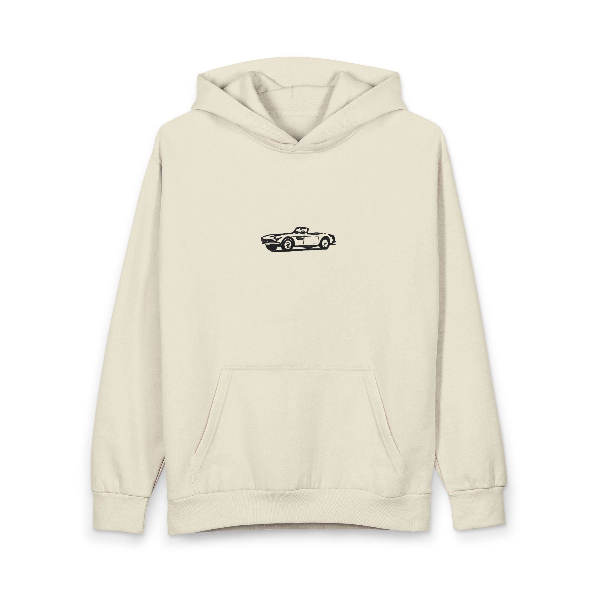 Hoodie - Minimal Black Patrol Car Graphic Pullover