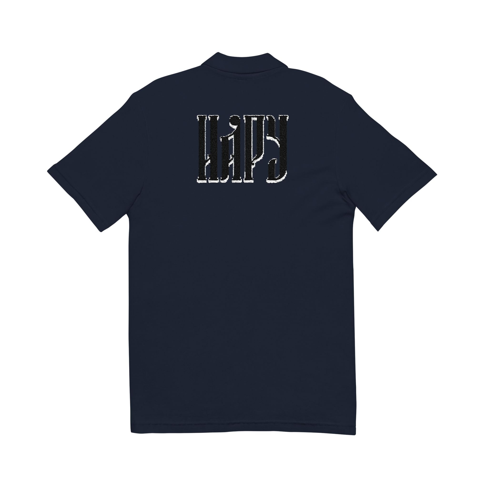 Embroidered 'Hazy' Graphic Polo Shirt — Classic Pique Polo with Back Logo