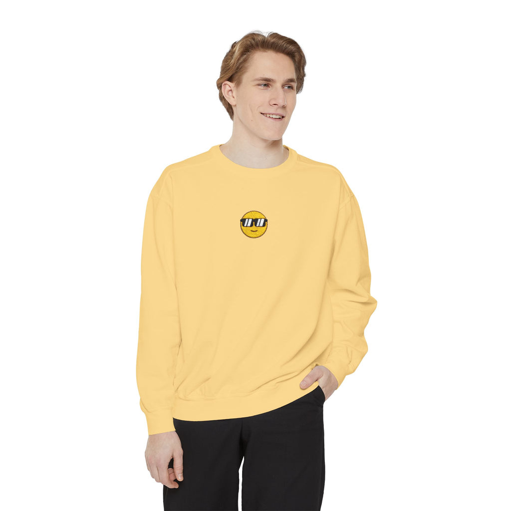 Smile Emoji Sweatshirt — Sunglasses Smiley Crewneck