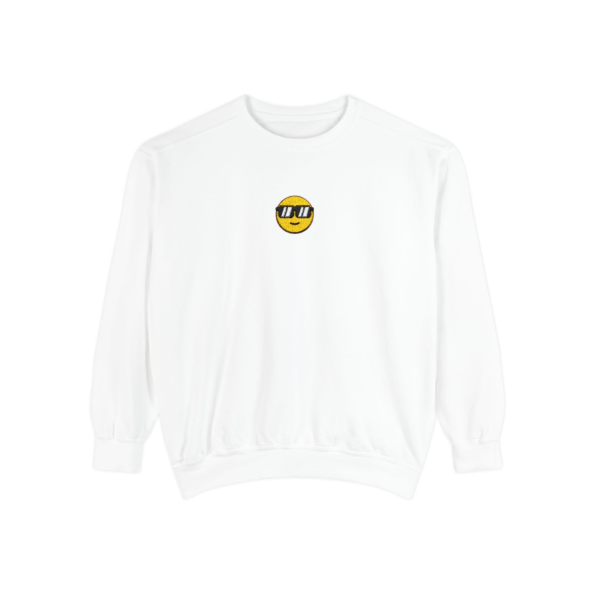 Smile Emoji Sweatshirt — Sunglasses Smiley Crewneck
