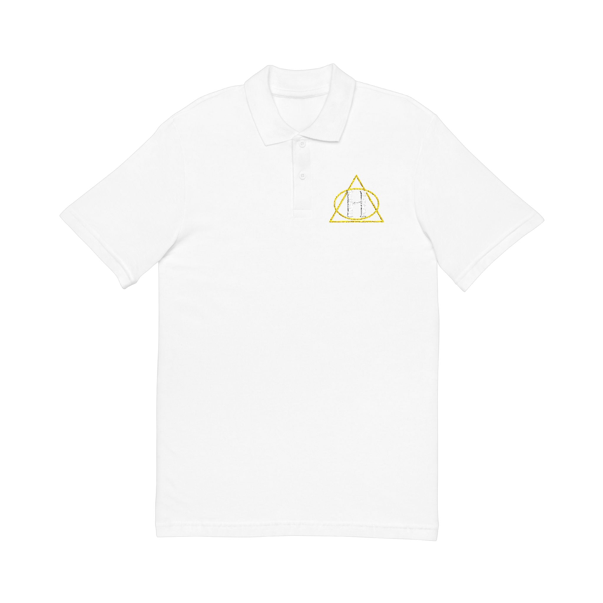 Embroidered 'Hazy' Graphic Polo Shirt — Classic Pique Polo with Back Logo