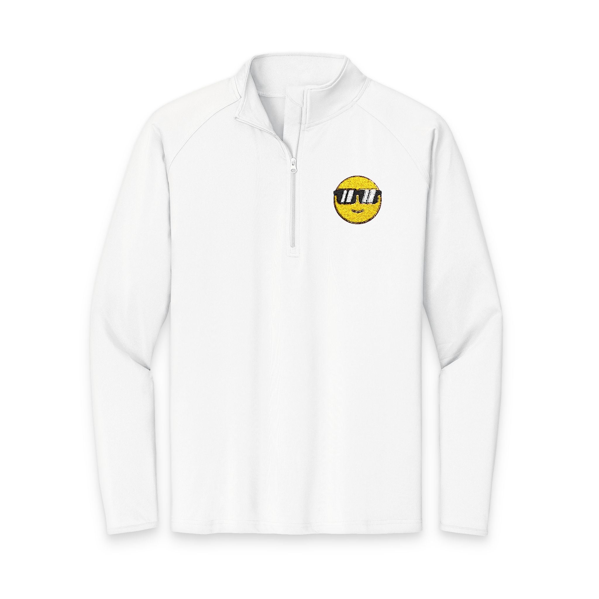 Embroidered ‘I Do’ Smiley Quarter-Zip Pullover