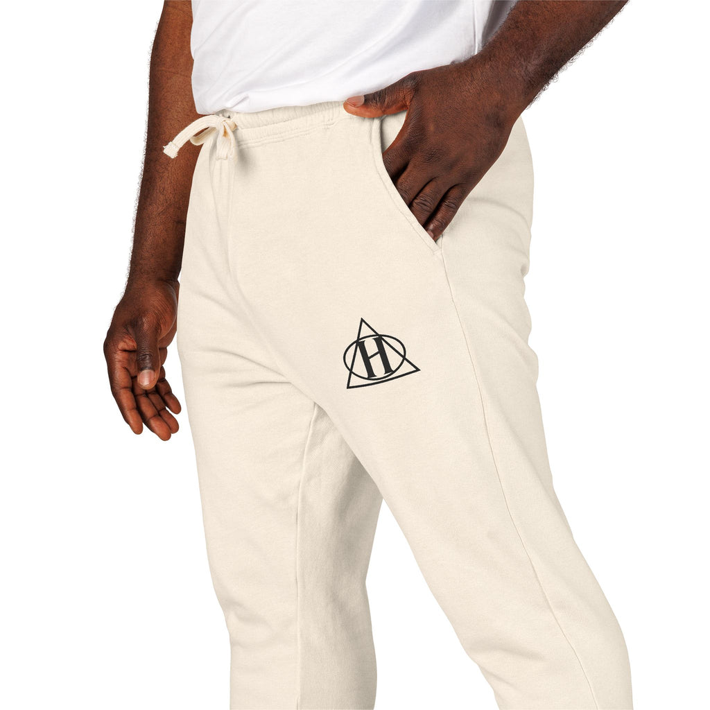 Cozy Olive Fleece Sweatpants with Minimal Mountain Logo
