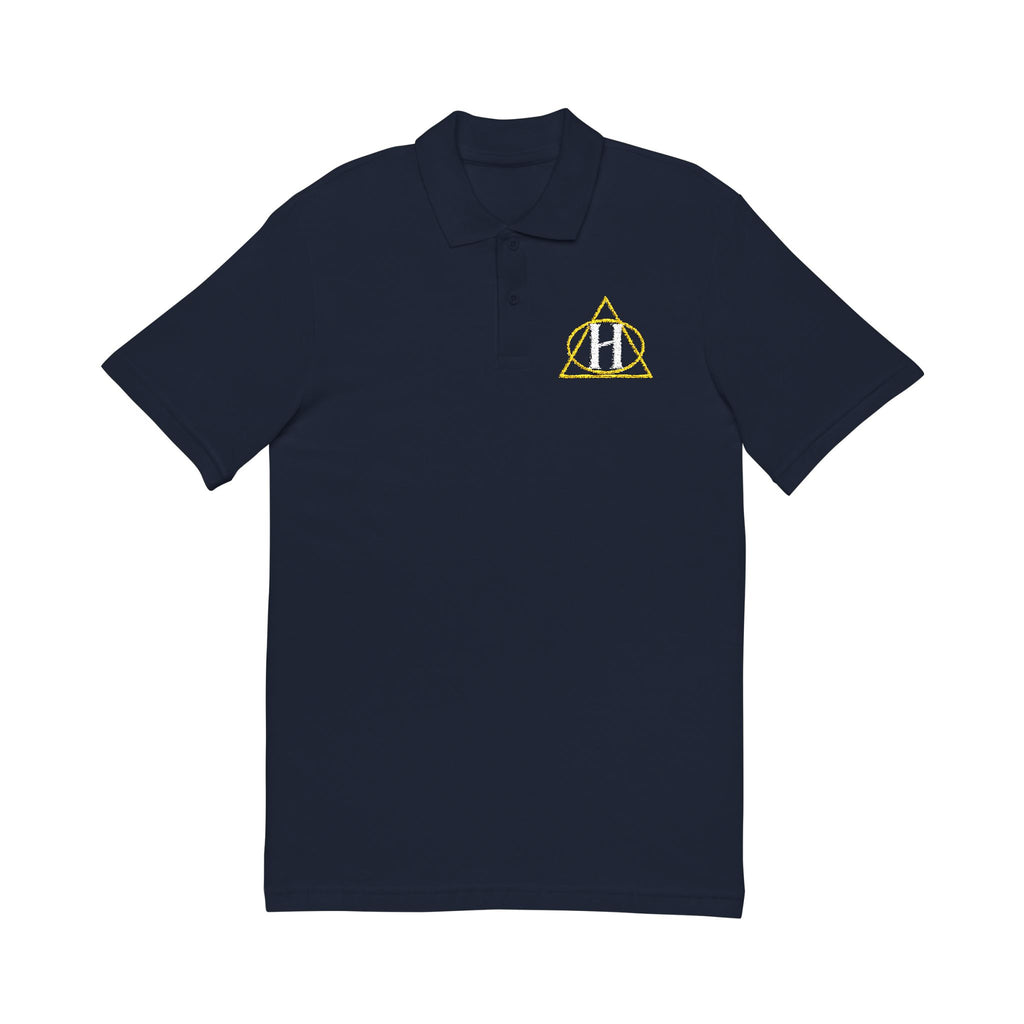 Embroidered 'Hazy' Graphic Polo Shirt — Classic Pique Polo with Back Logo