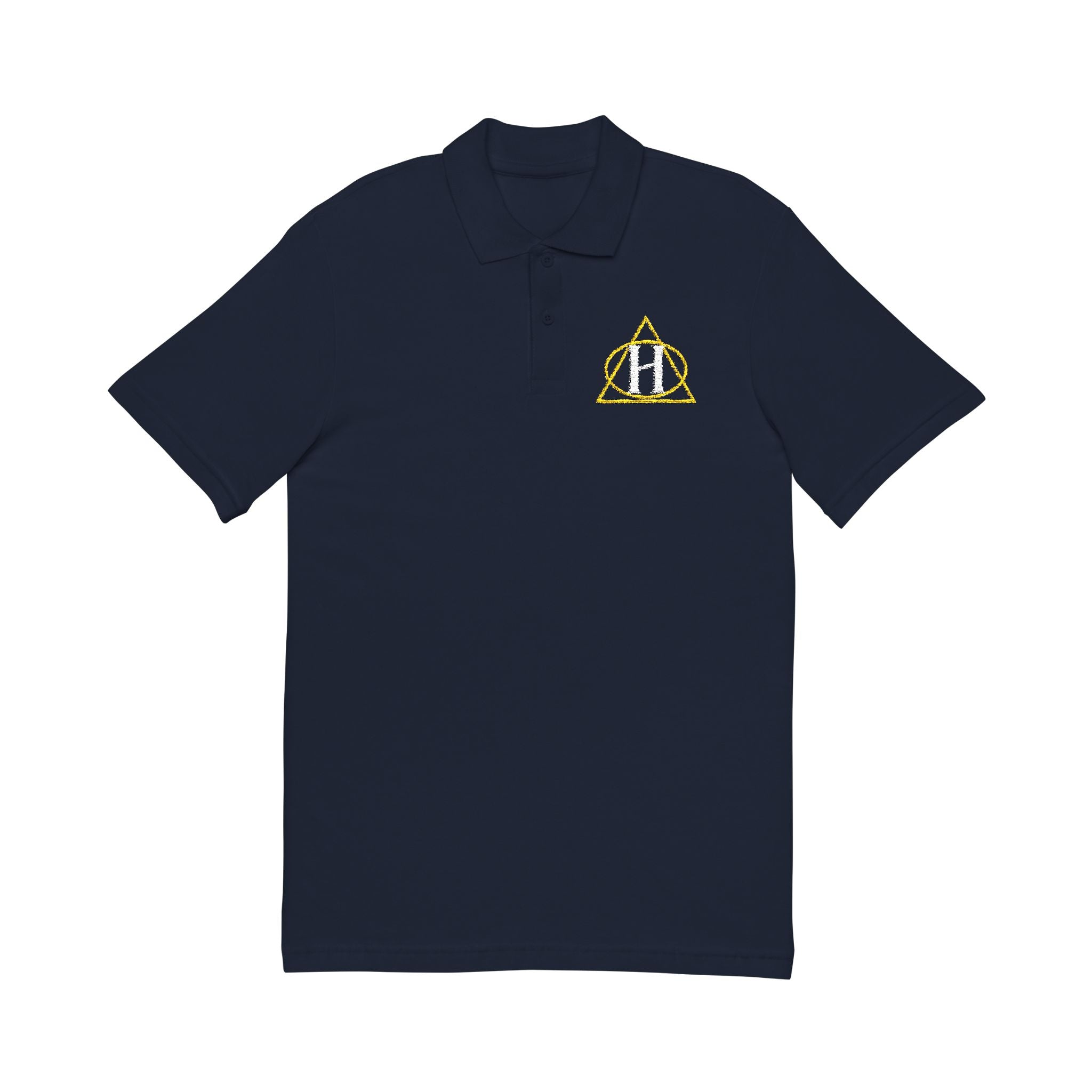 Embroidered 'Hazy' Graphic Polo Shirt — Classic Pique Polo with Back Logo