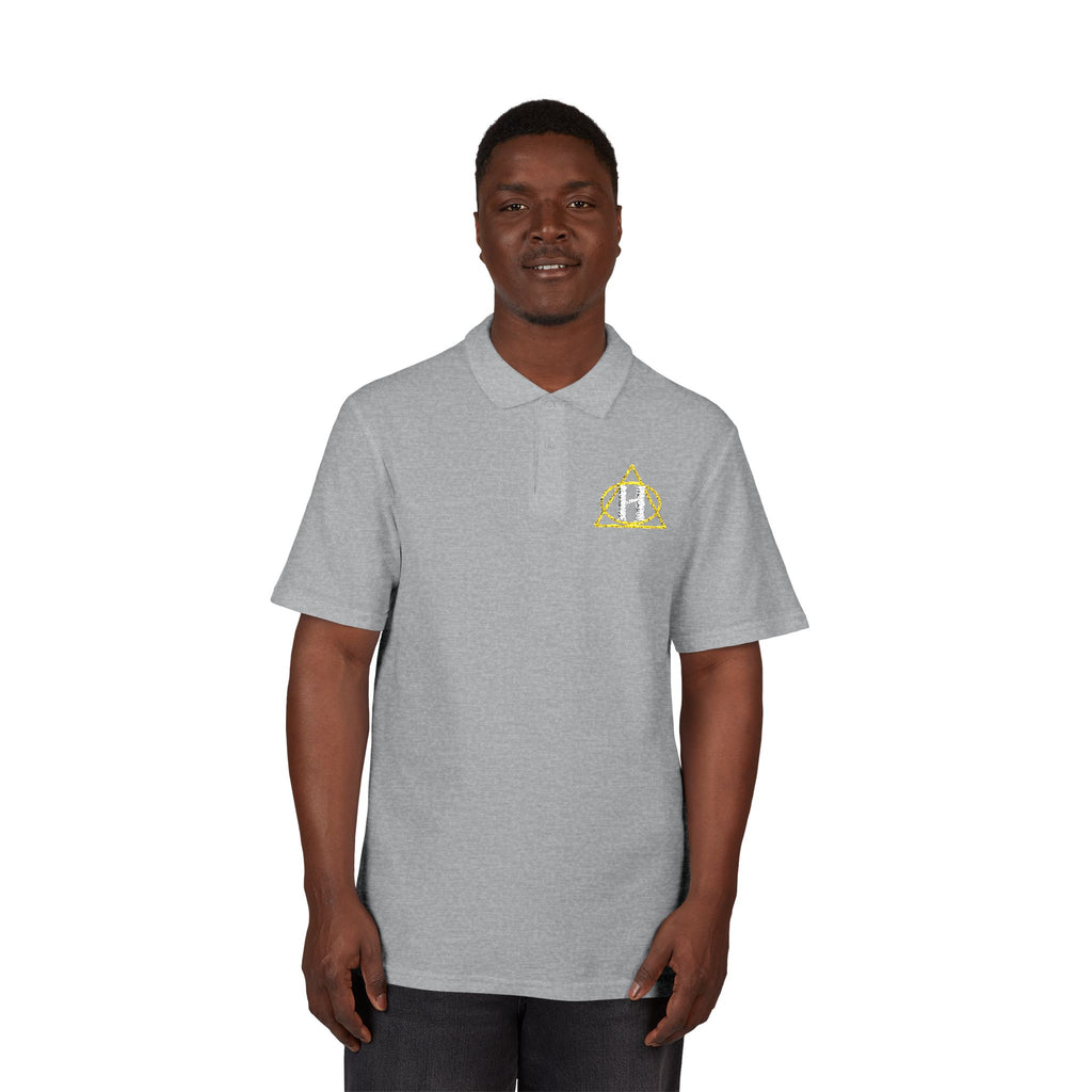 Embroidered 'Hazy' Graphic Polo Shirt — Classic Pique Polo with Back Logo