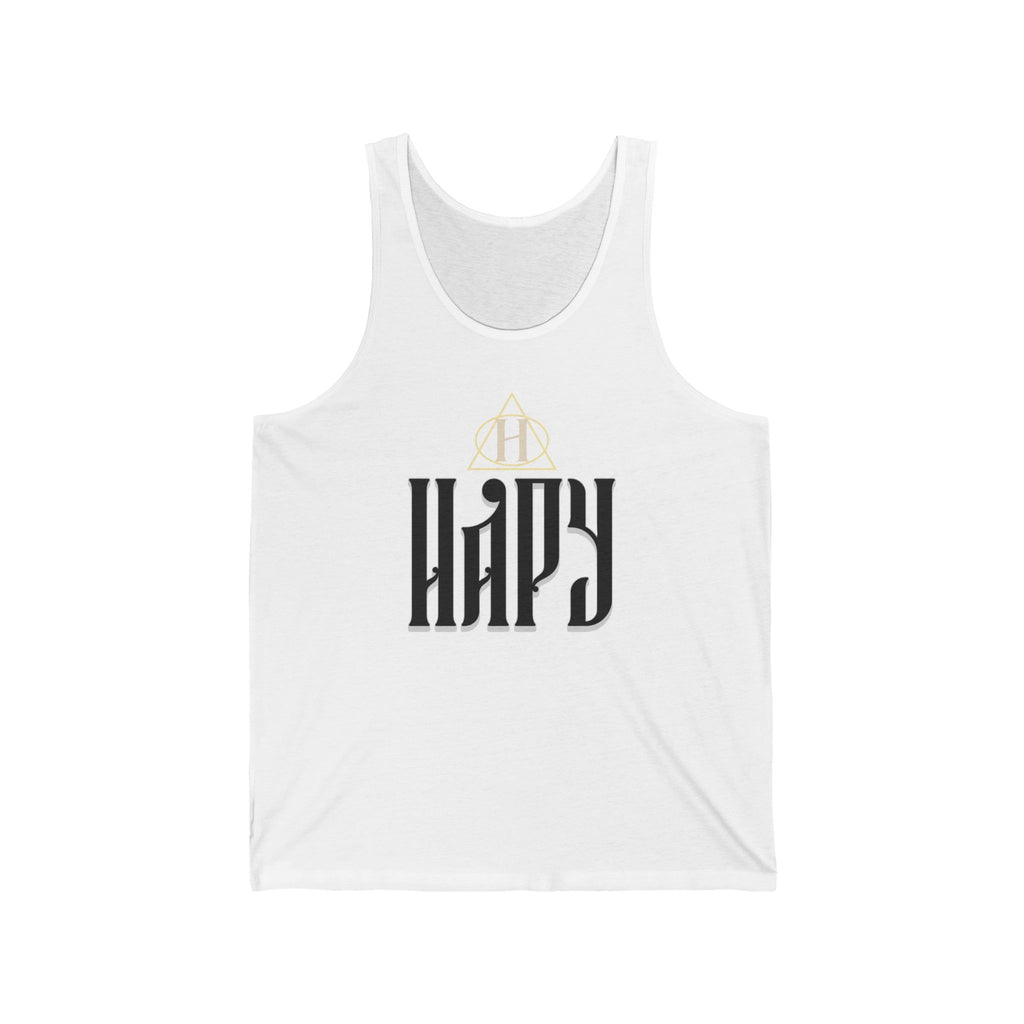 Happy Gothic Tank Top — Modern Minimalist Typography Vest