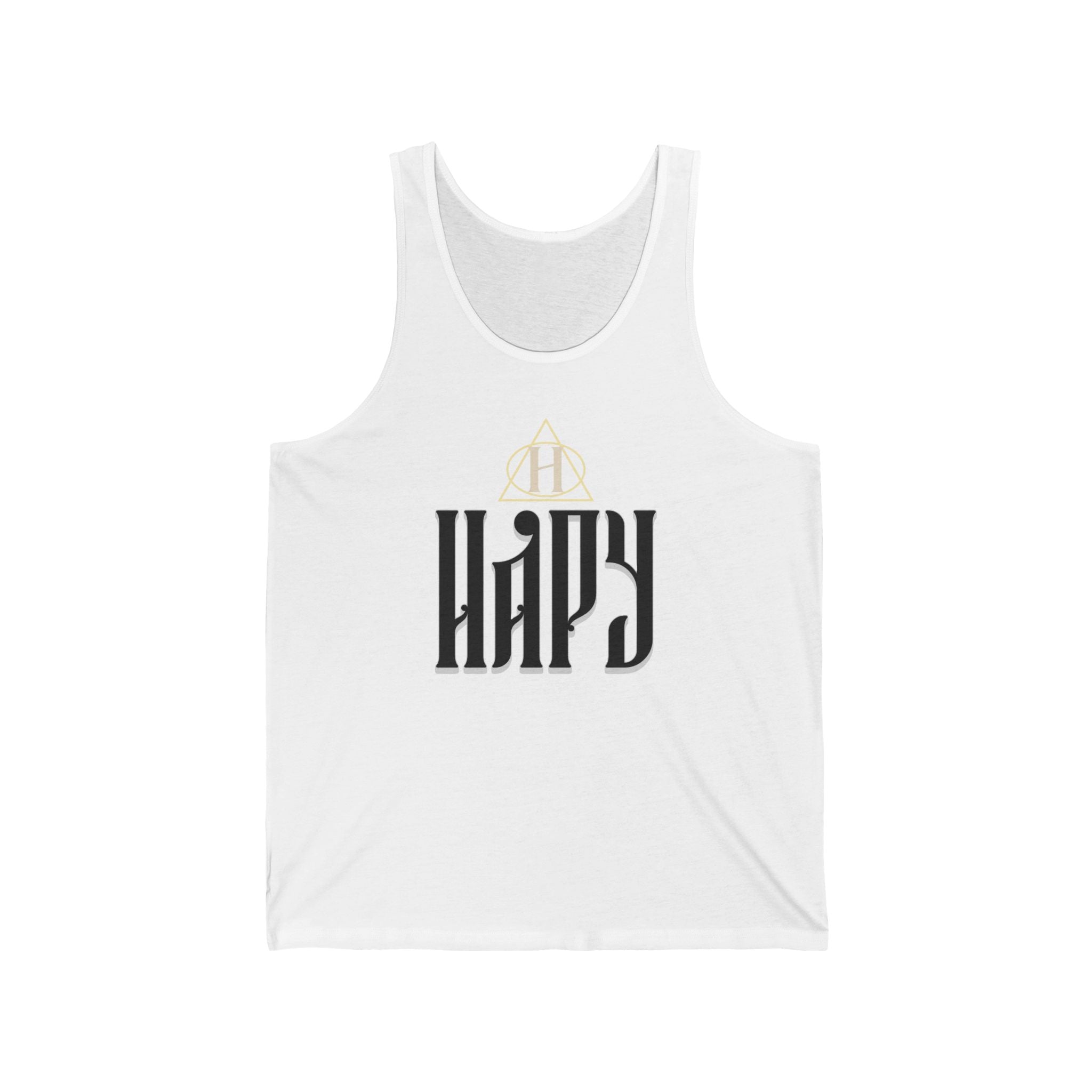 Happy Gothic Tank Top — Modern Minimalist Typography Vest