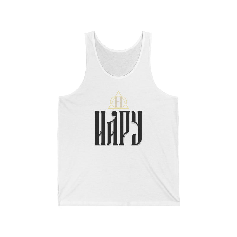 Happy Gothic Tank Top — Modern Minimalist Typography Vest