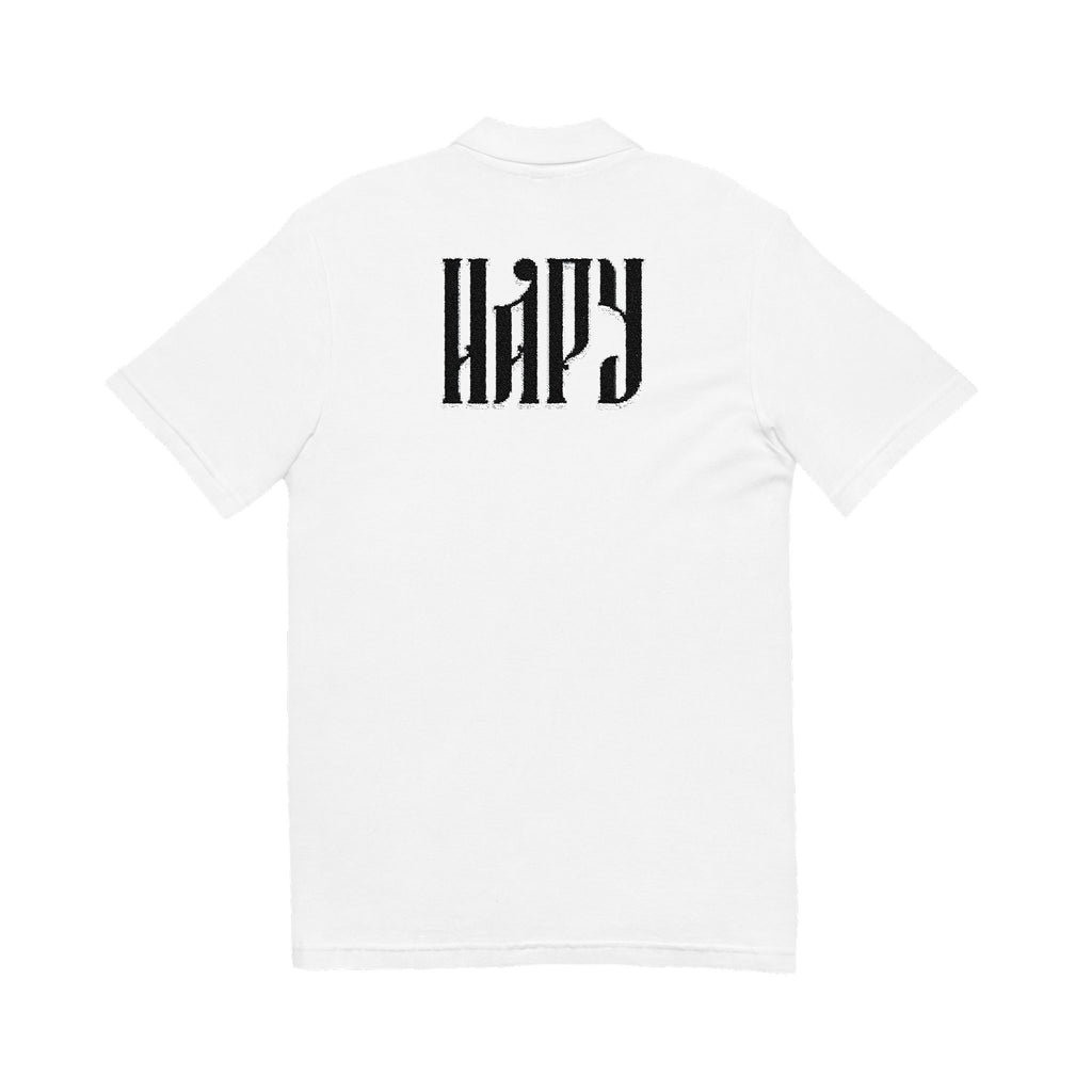 Embroidered 'Hazy' Graphic Polo Shirt — Classic Pique Polo with Back Logo