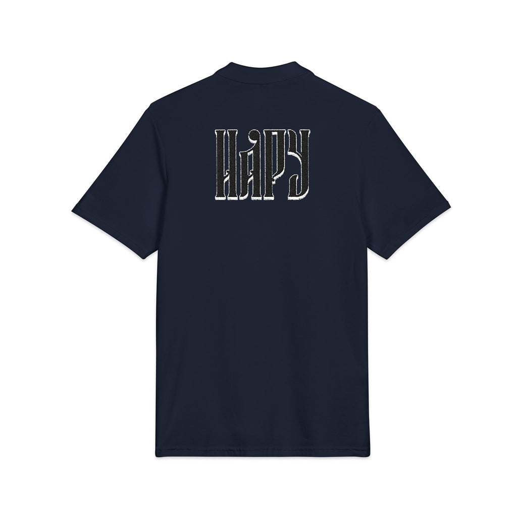 Embroidered 'Hazy' Graphic Polo Shirt — Classic Pique Polo with Back Logo