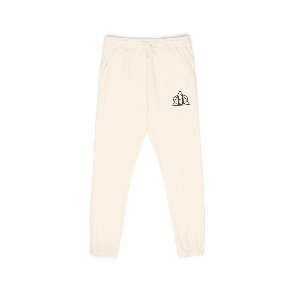 Cozy Olive Fleece Sweatpants with Minimal Mountain Logo