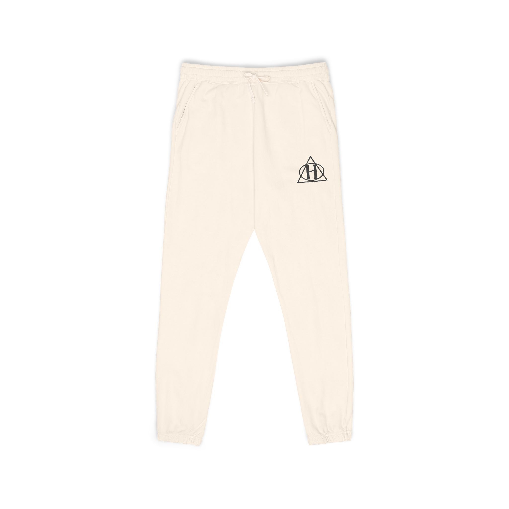 Cozy Olive Fleece Sweatpants with Minimal Mountain Logo