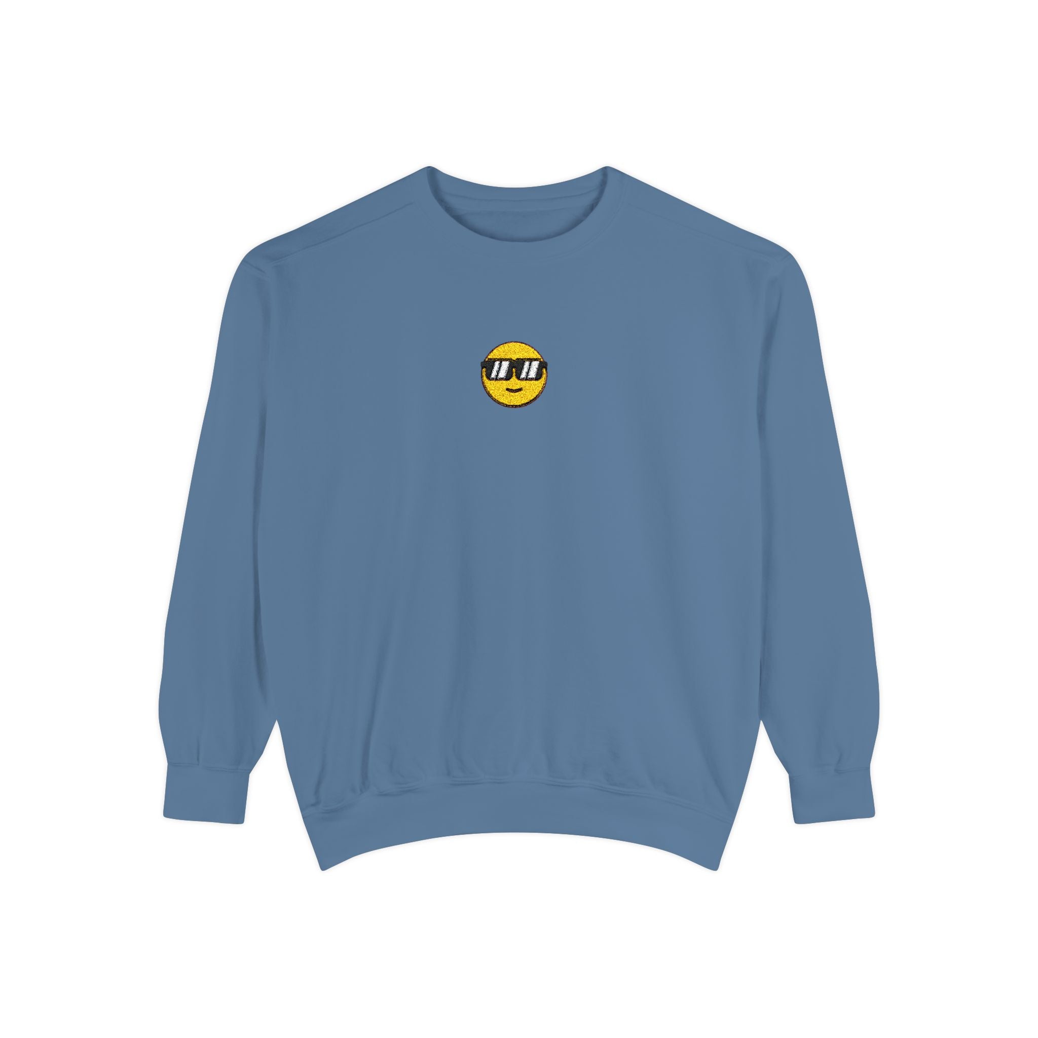 Smile Emoji Sweatshirt — Sunglasses Smiley Crewneck
