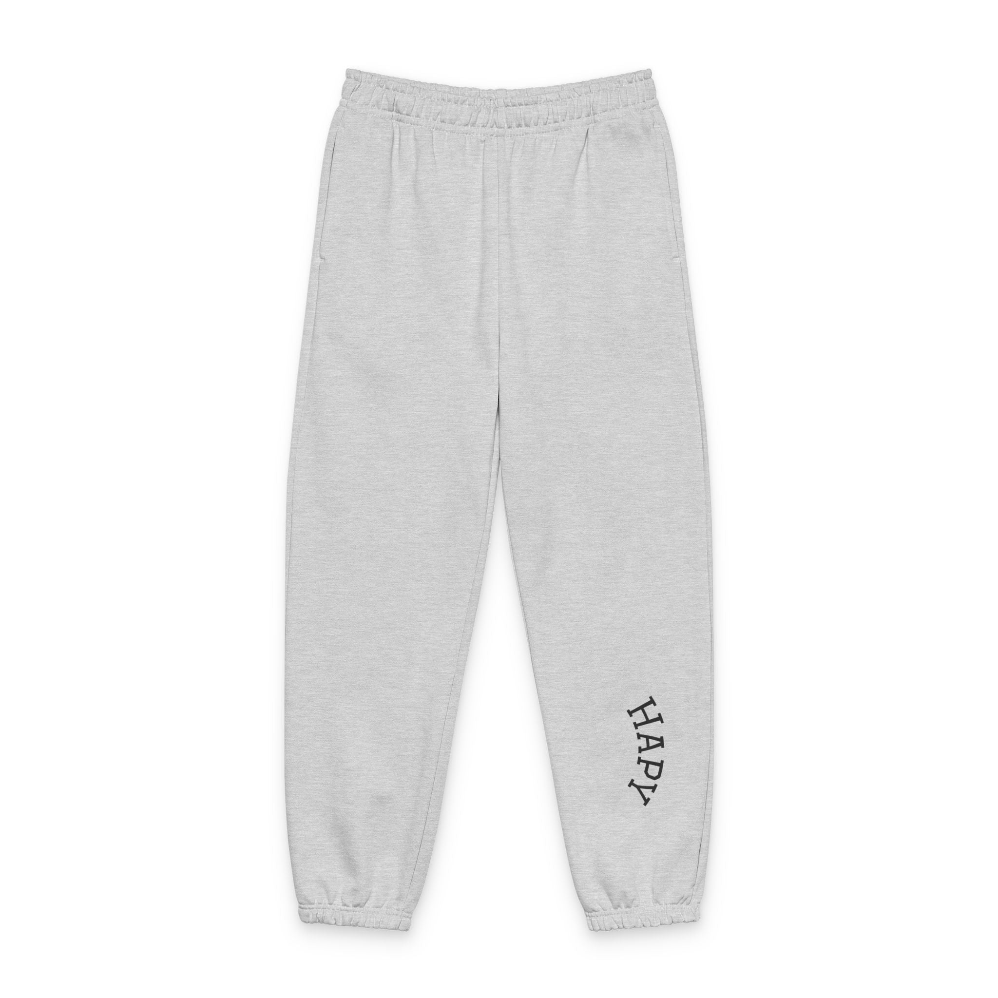Sweatpants — 'HAPPY' Minimalist Joggers (Neutral Cozy Lounge Pants)
