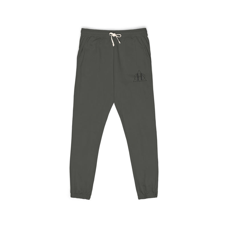 Cozy Olive Fleece Sweatpants with Minimal Mountain Logo