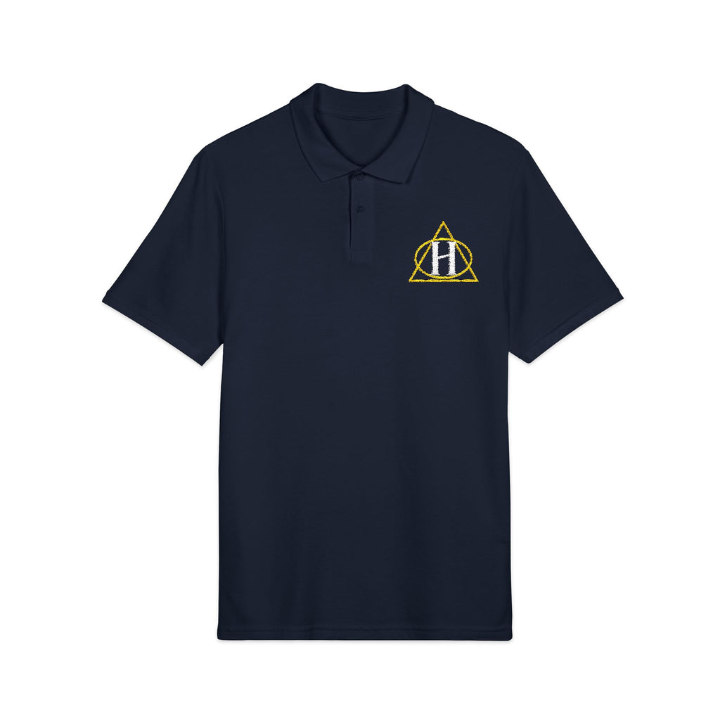 Embroidered 'Hazy' Graphic Polo Shirt — Classic Pique Polo with Back Logo