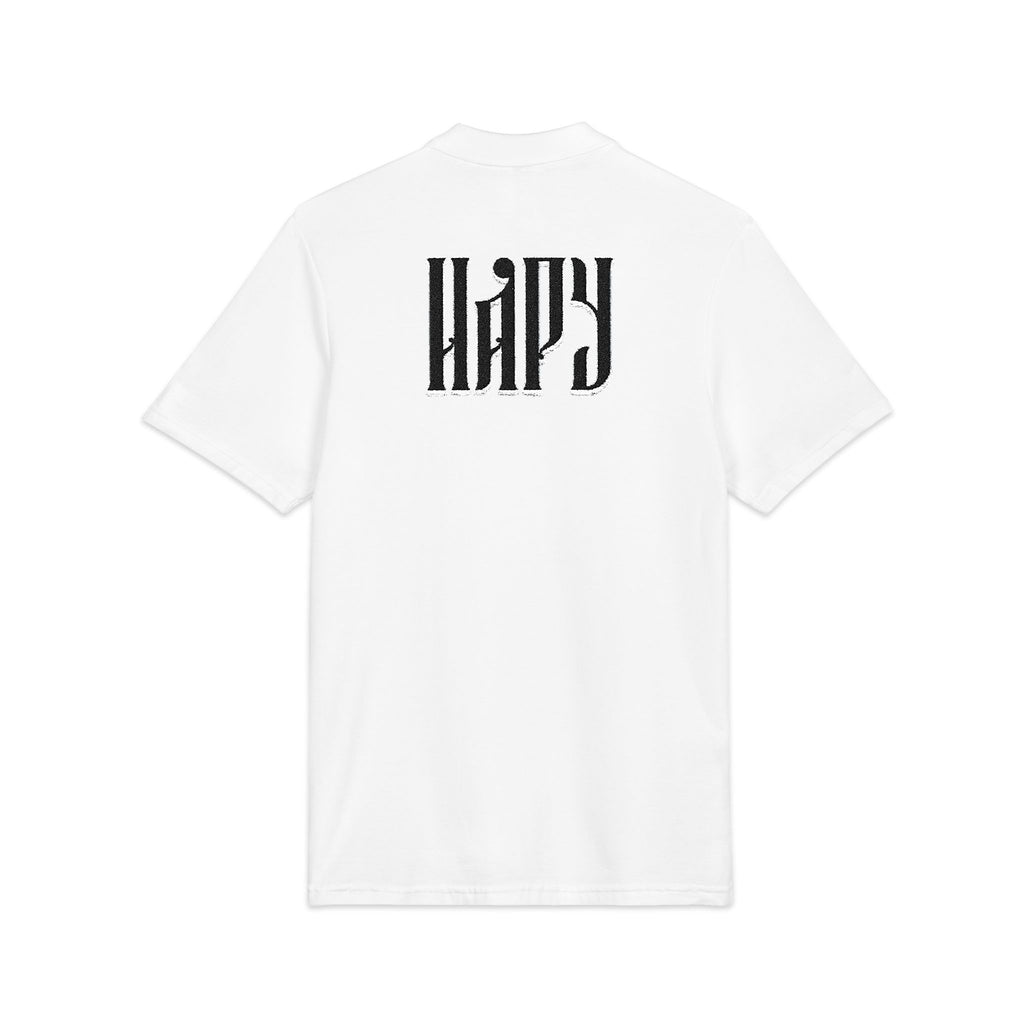 Embroidered 'Hazy' Graphic Polo Shirt — Classic Pique Polo with Back Logo