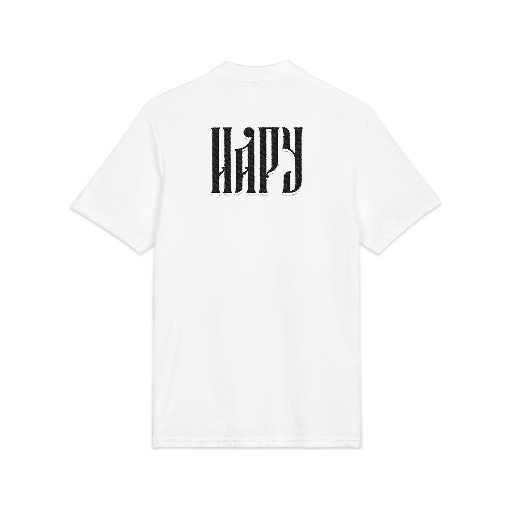 Embroidered 'Hazy' Graphic Polo Shirt — Classic Pique Polo with Back Logo